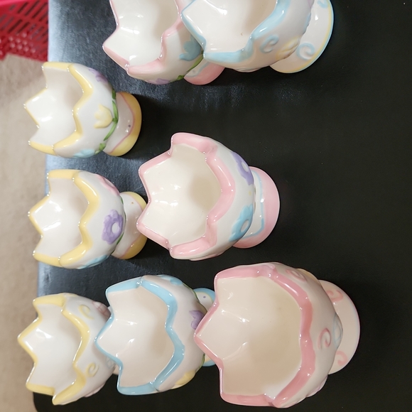 EUC Vintage GKA 2 sets of Easter egg ceramic cups for eggs - Picture 5 of 9